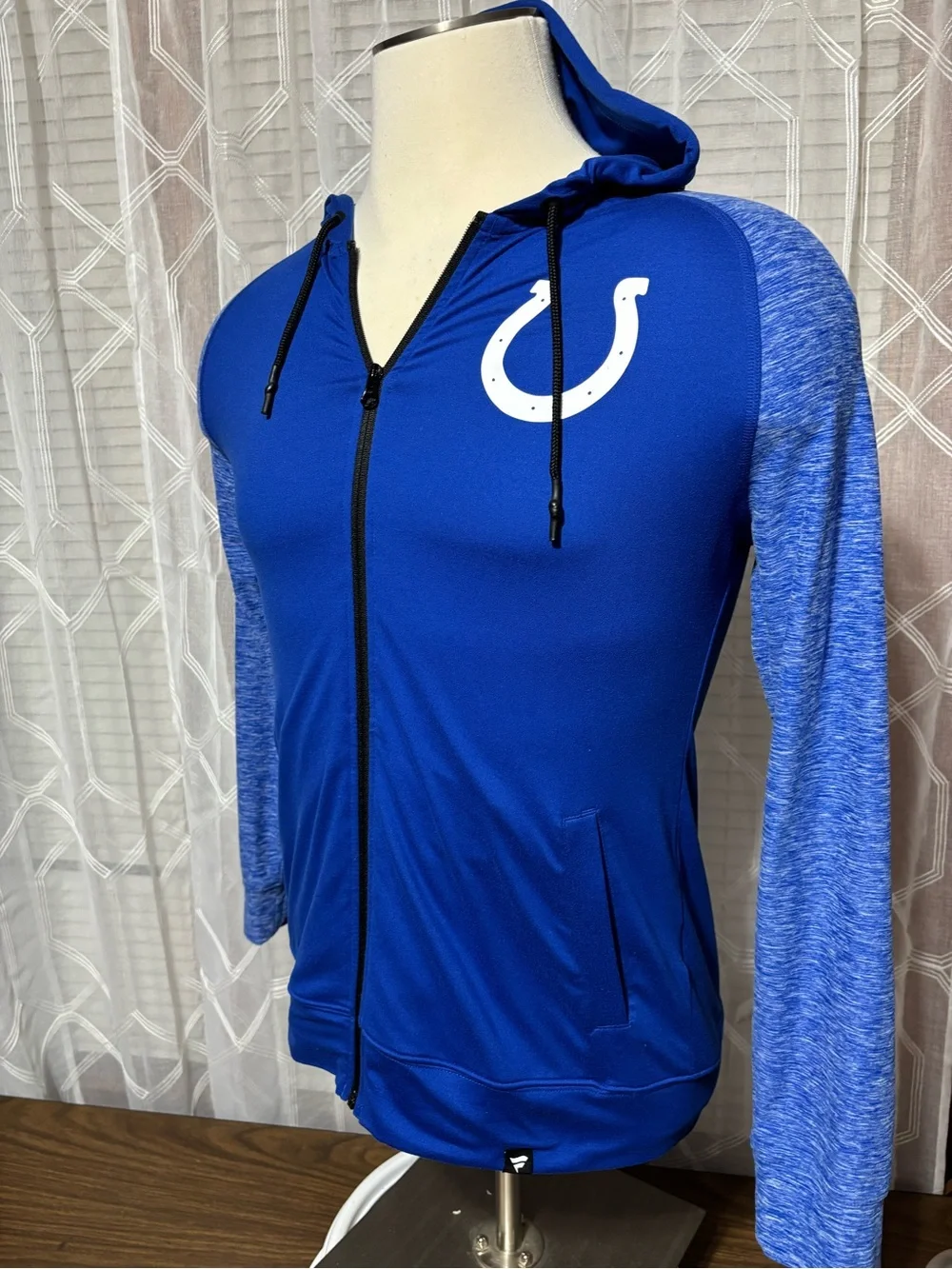Indianapolis Colts Blue Zip Hoodie with White Horseshoe Logo size Med Fanatics
